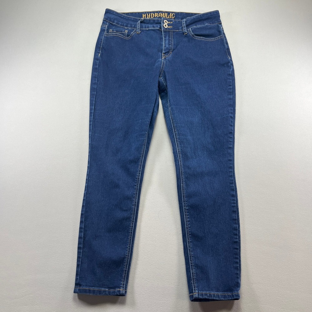 Hydraulic Curvy Ankle Skinny Jeans Womens 14W Blue Denim Cotton Stretch Mid Rise
